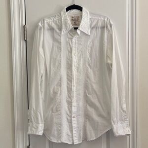 Men's White Dress Shirt Size L